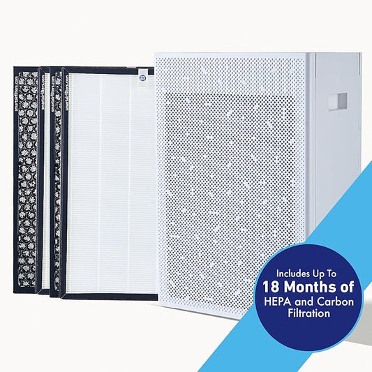 Smart Air (aka Smart Health) SA600 Air Purifier for Home & Office – Cleans 1200 ft²/30 Mins,24-53 dB,Dual-Inlet, With 2 True H13 HEPA & Activated Carbon VOC Filters for Allergies, Pets, Smoke & Odors