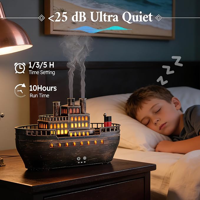 Essential Oil Diffuser 250ml, Ultrasonic Titanic Humidifier with 7 Color LED Lights, Quiet Operation, Auto Shut-Off, Remote Control, Perfect for Home, Office, and Bedroom Decor (Copper)
