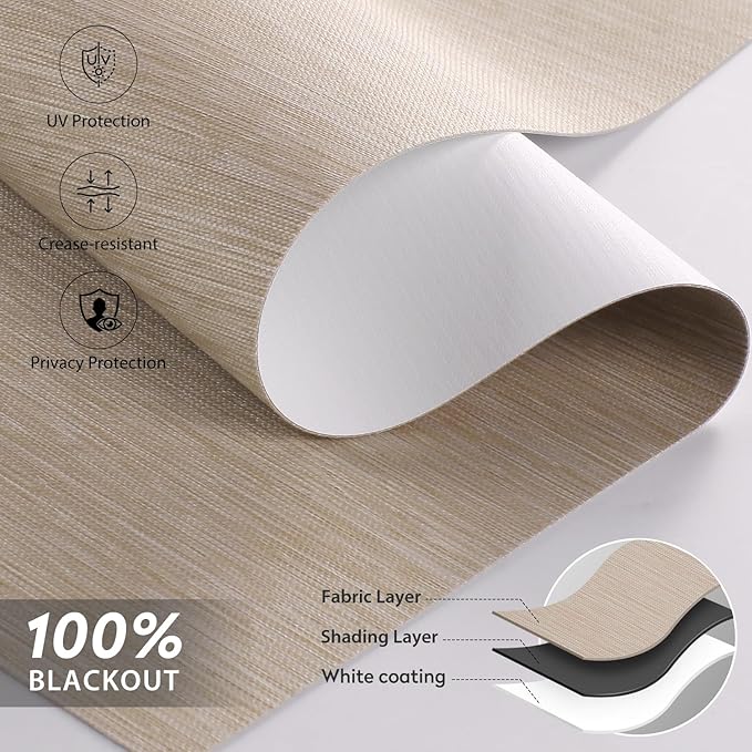 ZSTARR Motorized Roller Shades Blackout Smart Roller Blinds with Remote Control Rechargeable Blind Compatible with Alexa Automatic Window Shades for Home Custom Size (BO Coffee)