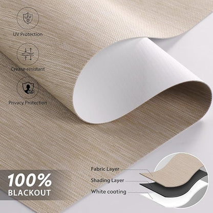 ZSTARR Motorized Roller Shades Blackout Smart Roller Blinds with Remote Control Rechargeable Blind Compatible with Alexa Automatic Window Shades for Home Custom Size (BO Coffee)