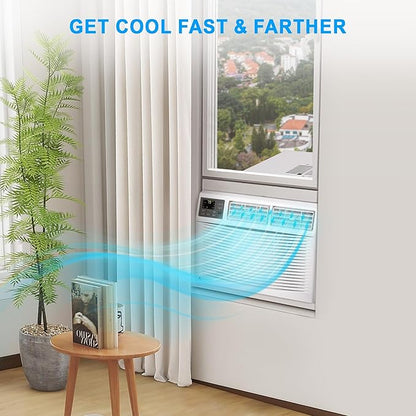 10000 Btu Window Air Conditioner for Home Windows, Window-Mounted Window Ac Unit with Remote & App Control, Sleep, Timer Modes, Ideal for Rooms Up to 450 Square Feet, Low Noise