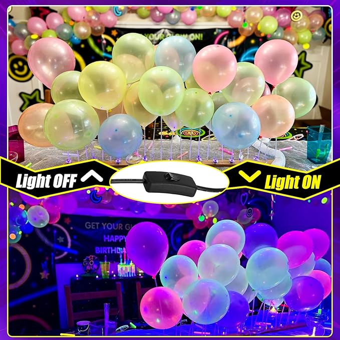 45W LED Black Light Bar, Blacklight with 6.6ft Cord+Switch, Light Up 26x26ft, Glow in The Dark for Halloween, Party, Birthday, Body Paint, Fluorescent Poster, Bedroom