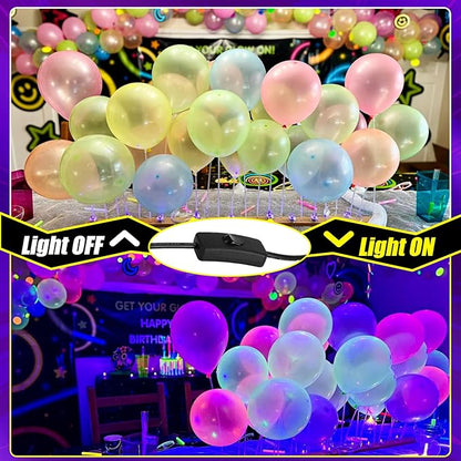 4 Pack 45W LED Black Light Bar, Blacklight with 6.6ft Cord+Switch, Light Up 26x26ft, Glow in The Dark for Halloween, Party, Birthday, Body Paint, Fluorescent Poster, Bedroom