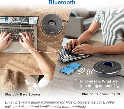 VTech LS6381-2 Bluetooth Speaker with Echo Cancellation, Noise Reduction, Music Streaming, PC/Landline/Cellular Calls, Paired with DECT6.0 Cordless Handset, Answering System, Smart Call Blocker,Black