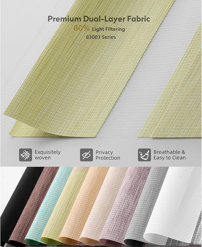 ACMEART Motorized Zebra Blinds,Smart APP & Remote Control Light Filtering Zebra Shades,Compatible with Alexa,Custom Size Electric Window Blinds for Home Office (Lemon Green)