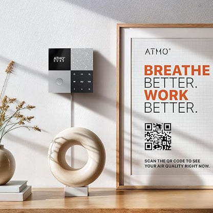 Atmocube Professional 12-in-1 Indoor Air Quality Monitor – CO2, PM2.5, Formaldehyde (CH2O), TVOCs, NOx, Noise & Light Sensor – Wi-Fi, Ethernet & PoE Connectivity – Real-Time Smart Cloud Dashboard