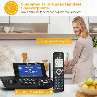 AT&T DECT 6.0 Cordless Home and Business Phone with Answering Machine, 5" Large Color Display, One-Touch Shortcut, Conference, Intercom, Smart Call Blocker, Bluetooth Connect to Cell: DLP73190