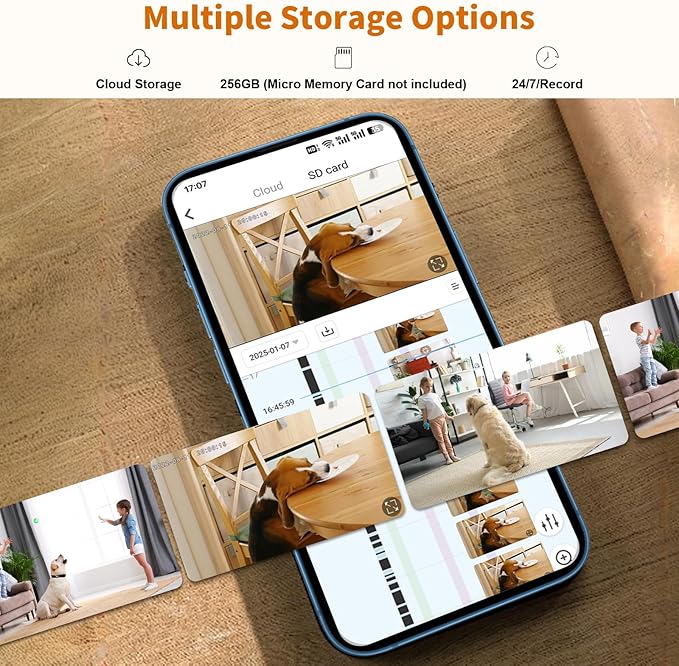 Alaga WiFi Indoor Security Camera, Baby Monitor, AI Motion Detection, 2 Way Audio, Night Vision, Cloud and SD Card Storage, Compatible with Alexa and Google Assistant, with 32G TF Card