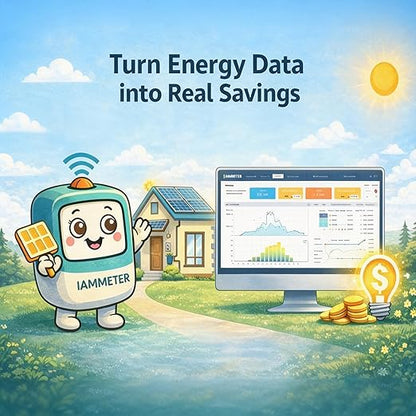 WEM3050T WiFi Energy Meter, Smart Home Energy Monitor for Solar & Power Monitoring, Real-Time Electricity Usage, Compatible with Alexa (Multi-Phase Support)