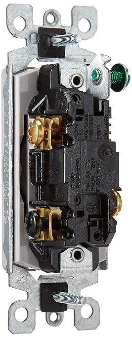 Leviton 15 Amp, 120/277 Volt, Decora Rocker 3-Way AC Quiet Switch, Residential Grade, Grounding, 5603-2GY, Gray