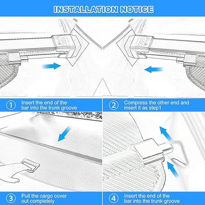 AUXKO Retractable Cargo Cover for Volkswagen Atlas Cross Sport 2026-2020, Waterproof Carbon Fiber Security Shade Cover for 2025 2026 VW Atlas Cross Sport Shielding Anti-Peeping Luggage Privacy Cover