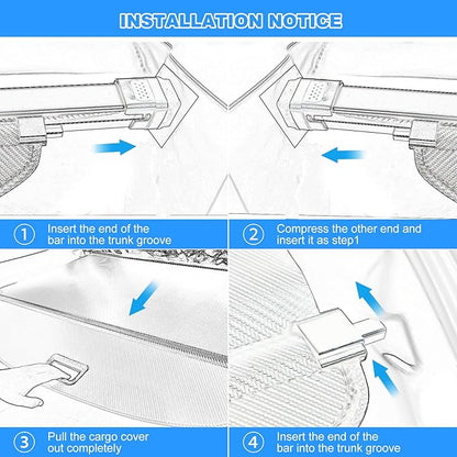 AUXKO Retractable Cargo Cover for Volkswagen Atlas Cross Sport 2026-2020, Waterproof Carbon Fiber Security Shade Cover for 2025 2026 VW Atlas Cross Sport Shielding Anti-Peeping Luggage Privacy Cover