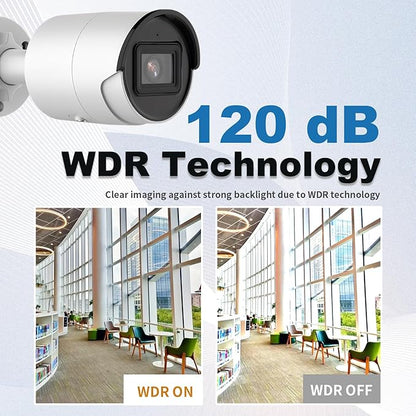 4K 8MP DS-2CD2083G2-I 2.8mm Hik AcuSense PoE Bullet IP Camera Outdoor Indoor, Human/Vehicle Detection, H.265+, IP67 Waterproof, 131ft Night Vision, Replacement of DS-2CD2083G0-I, DS-2CD2085FWD-I