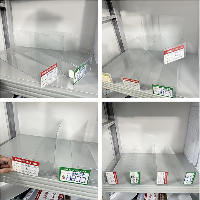 Organizing Essentials Kit - Shelf Dividers, Storage Bin Labels, Index Card Holder, Wire Rack Covers & Shelf Clips with Adjustable Pegs and Label Holders for Pantry, Closet, Office Storage Solutions