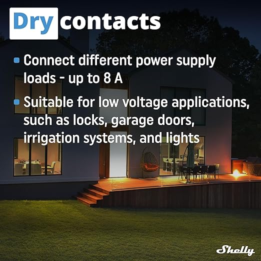 Shelly Wave 1 Mini US LR, Z-Wave Long Range Smart Switch Relay, 1-Channel 8 A with Dry Contacts, Compatible with Alexa, Google Home, SmartThings & Home Assistant, Bulletproof Security
