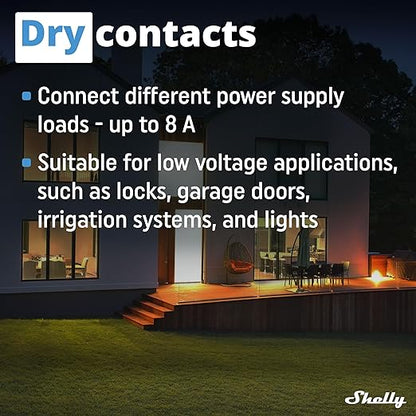 Shelly Wave 1 Mini US LR, Z-Wave Long Range Smart Switch Relay, 1-Channel 8 A with Dry Contacts, Compatible with Alexa, Google Home, SmartThings & Home Assistant, Bulletproof Security