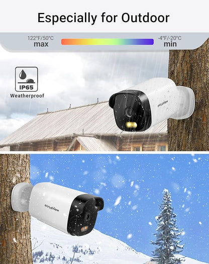 LaView Cellular Security Camera, 4G LTE No WiFi Security Camera, 4MP HD Off Grid Outdoor Camera with Motion Detection,IP65 Waterproof,Color Night Vision,SD Card Slot&US Cloud Storage,Work with Alexa