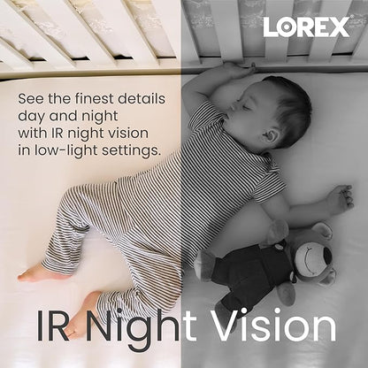 Lorex 2K Dual Lens Indoor Wi-Fi Security Camera | Auto-Tracking | 360° Pan-Tilt | Person & Pet Detection | IR Night Vision | 2-Way Talk | Call Button | Cloud & Local Storage (SD Card not Included)