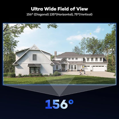 ONWOTE 156° Ultra Wide View Angle 4K 8MP PoE IP Security Camera Outdoor, AI Human Vehicle Detection, 1/2.8" Image Sensor 2.1mm Lens, Commercial Wired Camera for Business, Add-on to PoE NVR System
