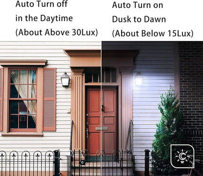 Aukora Dusk to Dawn Light Bulb, 12W (100-Watt Equivalent) Smart Sensor Light Bulbs Super Bright E26 Automatic On/Off Security Lights Outdoor/Indoor for Porch Garage Garden Patio(Cool White 2 Pack)