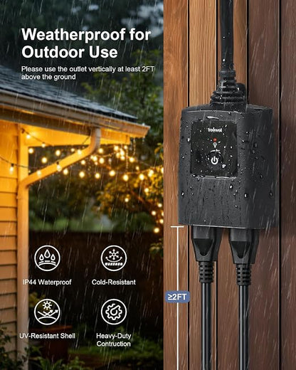 Outdoor Remote Control Outlet with Portable Magnetic Switch