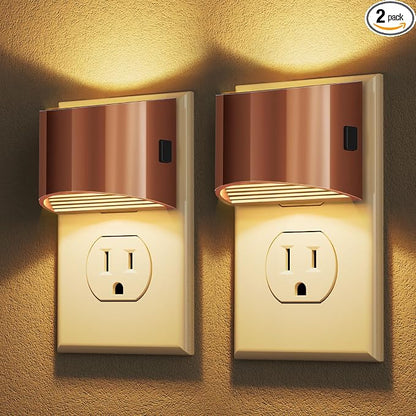 DORESshop Night Light, Night Lights Plug into Wall, Adjustable, 3000K | 3 Level Brightness Adjustable Night Light, Dusk to Dawn Sensor Nightlights for Adults, Bedroom, Bathroom, Hallway, 2 packs