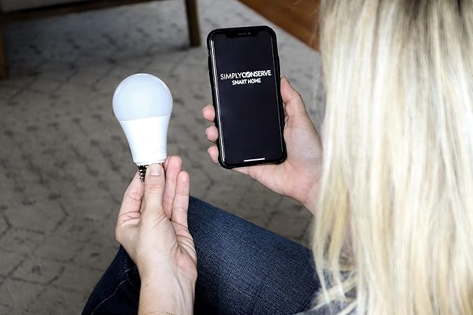 Simply Conserve 60-Watt Equivalent A19 Energy Smart Bluetooth LED Light Bulb 2700-6500 (K) with E26 Base Color Select No Hub (8-Pack)