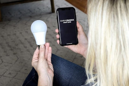Simply Conserve 60-Watt Equivalent A19 Energy Smart Bluetooth LED Light Bulb 2700-6500 (K) with E26 Base Color Select No Hub (8-Pack)