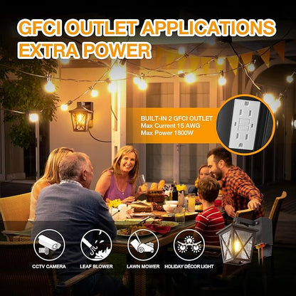 Ehaho Porch Lights with Outlet, Dusk to Dawn Outdoor Light with Outlet Built-in, Waterproof Anti-Rust Lantern Outside Light with GFCI Outlet, Wall Sconce Light with Plug for Front Door (Bronze 1 PC)