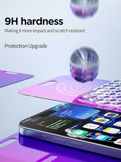 PDDKISS Compatible for iPhone 16 Pro Max Privacy Screen Protector Tempered Glass 6.9 Inch, Purple Gradient Anti Spy Anti Blue Light HD Easy Installation