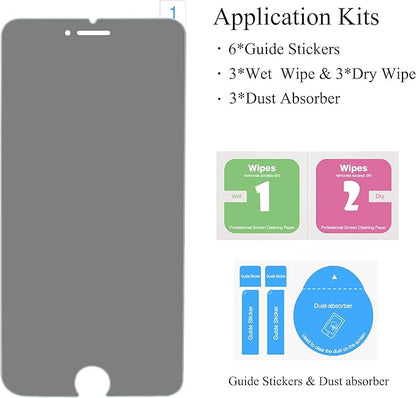 Ailun Screen Protector for iPhone 8 Plus 7 Plus Privacy Anti Glare 3Pack Anti Spy Private Tempered Glass