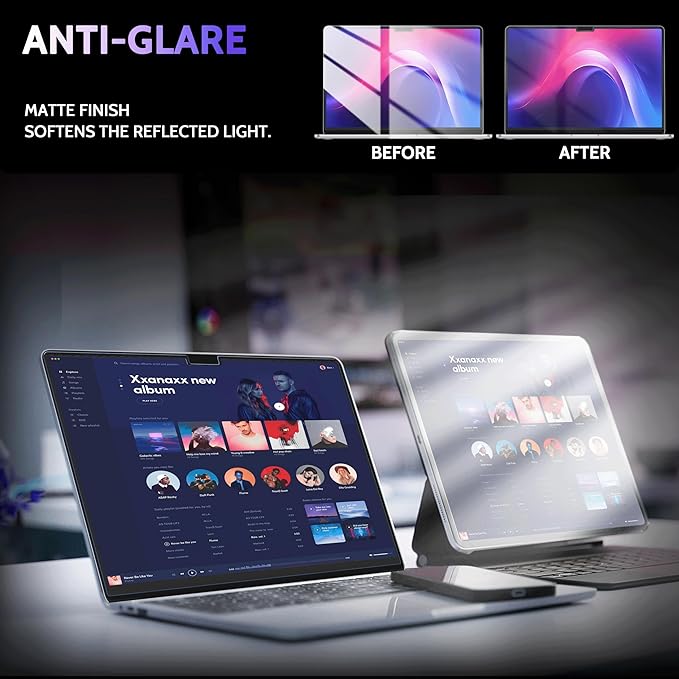 Peslv Magnetic Anti Blue Light Screen Protector for MacBook Air 13.6/13 Inch (2022-2026, M2, M3, M4, M5), Removable Glare Filter for 13.6" Mac Laptop Computer