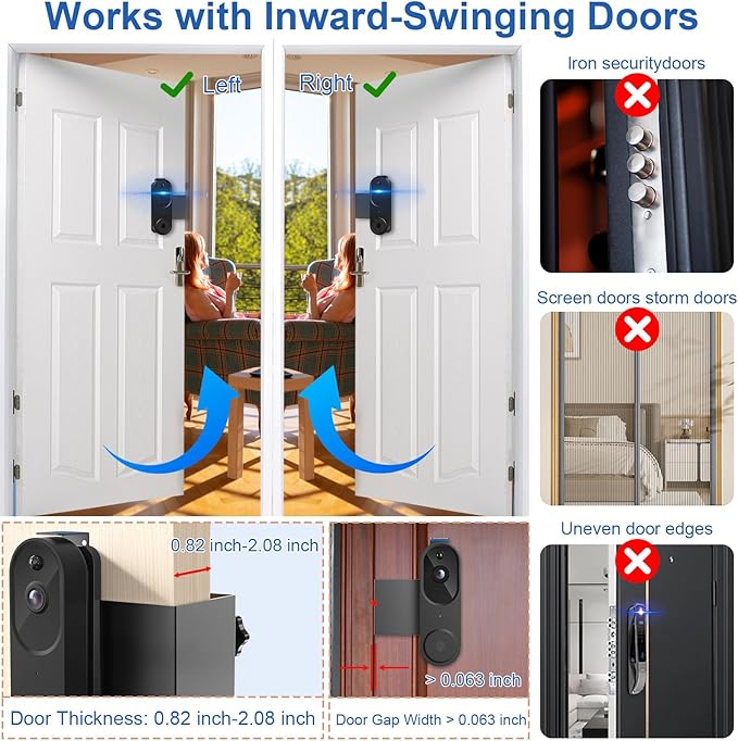 Anti-Theft Doorbell Mount No Drill Compatible with Orbitell/Reolink Video Doorbell, Adjustable Mounting Bracket Holder Accessories for Apartment Rentals, Enhanced Protection Doorbell Mount Bracket