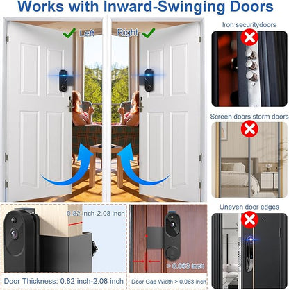 Anti-Theft Doorbell Mount No Drill Compatible with Orbitell/Reolink Video Doorbell, Adjustable Mounting Bracket Holder Accessories for Apartment Rentals, Enhanced Protection Doorbell Mount Bracket