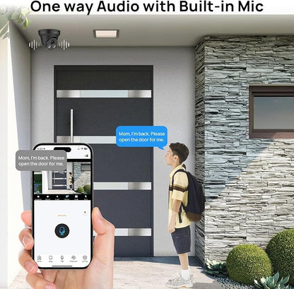 5MP PoE Camera,Smart Human/Vehicle Detection IP Camera,Built-in Mic,2.8mm Lens 105°Wide Angle Vision POE Security Camera,98ft IR Night Vision, 24/7 Recording,IP67 Waterproof, NDAA Compliant (Black)