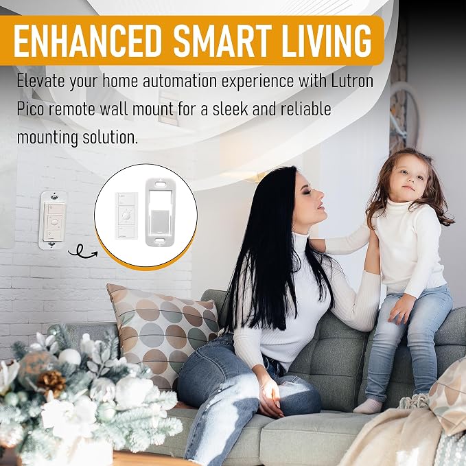 SplashNColor Wallplate Brackets for Lutron Caseta Pico Remote, 3-Pack – Seamless Remote Snap-in Installation Wall Bracket for Lutron Smart Switch, Durable Wall Mount Design for Lutron Pico Remote