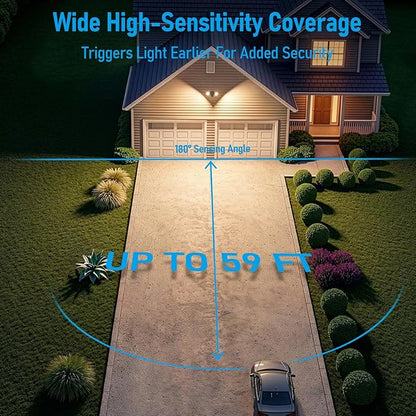 LEONLITE COB LED Security Light, Motion Sensor Outdoor Lights, Dusk to Dawn, 100-277V, ETL Listed, Adjustable Heads, Motion Detector Flood Light, Aluminum, IP65 Waterproof, 3000K Warm White, Bronze