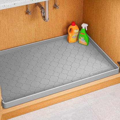 Jin&Bao Waterproof Under Sink Mat 37" x 19", Thick Silicone Mat Cabinet Protector for Kitchen and Bathroom, Shelf Liner, Home Organizer and Storage, Multipurpose Tray for Gadgets and Essentials