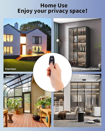 Keyless Entry Glass Door Knobs,Drill-Free Smart Lock Deadbolt,Perfiware 4in1 Biometric Fingerprint Glass Door Locks,Great for Home,Cabinet,Apartment,Hotel,Office,Store, Medium, Black