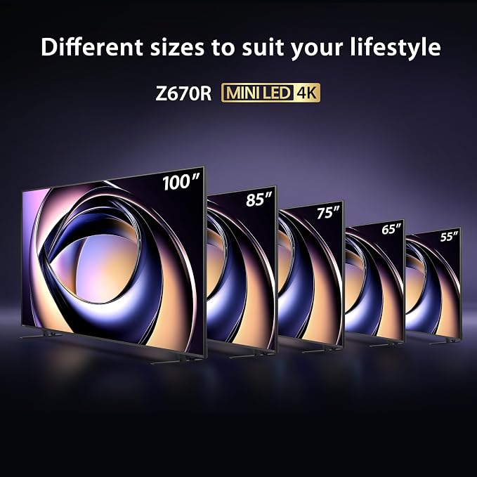 Toshiba 100" Z670 Series Mini-LED 4K UHD Smart Fire TV (100Z670R, 2026 New) - QLED, Native 144Hz, HDR10+, Dolby Vision IQ, REGZA Engine Zri, Dolby Atmos, Game Mode Pro, Alexa Built-in, Japan Quality
