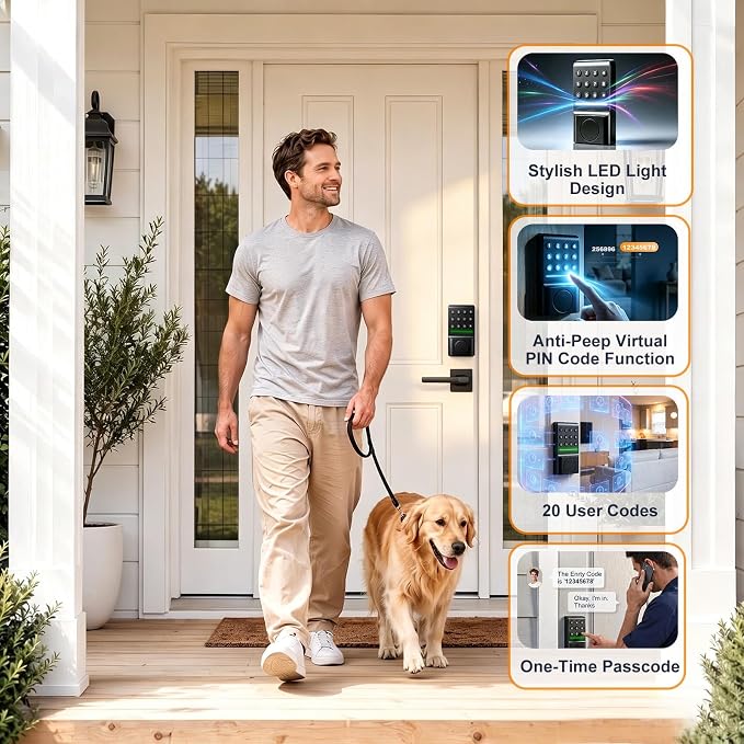 SEPOX® Keyless Entry Deadbolt, Offline Smart Keypad Doorlock, LED Indicator