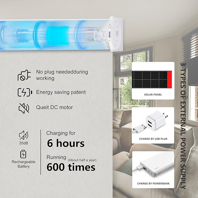 Bringnox Motorized Blinds with Remote,100% Blackout Smart Roller Blinds Compatible with Google Home and Alexa Via HUB,and Motorized Window Blinds Customized for Sliding Doors and Living Rooms
