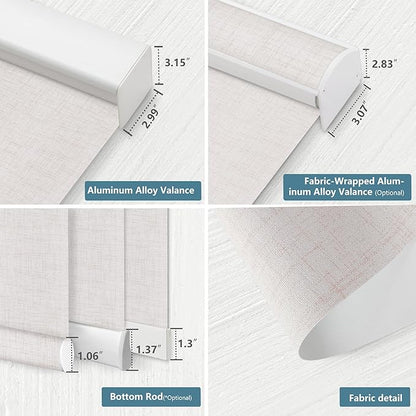 Bringnox Motorized Blinds with Remote,100% Blackout Smart Roller Blinds Compatible with Apple Homekit Google Home and Alexa Via HUB,and Customized (Vigor Milky-11)