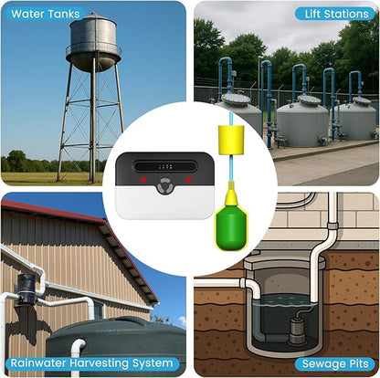 Sump Pump Alarm,Smart WiFi High/Low Water Level Alarm with Backup Battery, Free App Notifications, IP65Waterproof, 110dB Siren & Strobe Light, Ideal for Basement, Septic Tank, Water Tank, Sump Pit