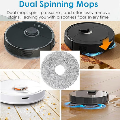 2-Pack Mop Pads for Dreame L40 Ultra/L10S Ultra/ L10S Ultra Gen2/X40 Ultra/L10s Pro Ultra Heat/L20 Ultra/ L10S Plus/X30 Ultra/X40 Master/L10 Ultra Robot Vacuum, Washable Microfiber Replacement Pads