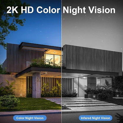 HOSAFE.COM Home Security Cameras Wireless Outdoor, 2K Outdoor Camera Wireless WiFi, 360 Camera Solar Powered, PTZ, PIR Sensor, Free Cloud Storage(Need Apply), 2-Way Talk, IP66 Waterproof, 2 Pack
