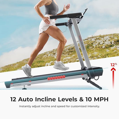 Sunny Health & Fitness Exercise Treadmills Double Deck Sizes and Incline Features with Bluetooth & SunnyFit App