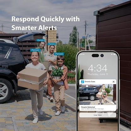Zmodo Outdoor Wireless Security Camera -Wire-Free, Rechargeable, Battery Powered Indoor Camera 100-degree view,Night Vision, Motion Detection,2-Way Audio, IP65 Waterproof, Cloud/SD Storage,Alexa-Ready