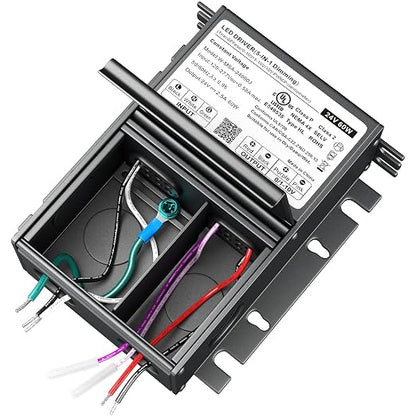 UL Listed 60W 24V 5-in-1 Dimmable LED Driver, Universal Power Supply for TRIAC/Phase, 0-10V, 1-10V, PWM, Potentiometer Dimmers, for LED Strip Lights, Panel, Landscape Lighting, cUL/Class2/ClassP