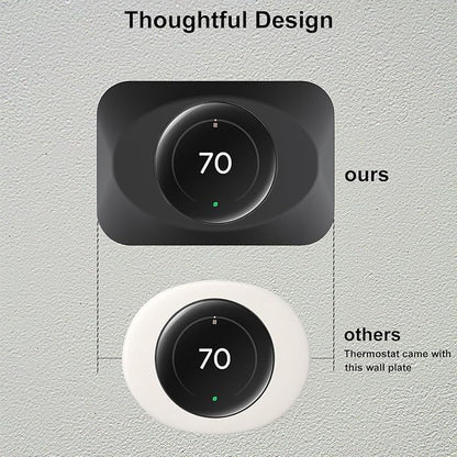 Wall Plate Cover Compatible with Google Nest Learning Thermostat (4th Gen), Practical Trim Kit for Nest Learning Thermostat 4, Snap fit Design (Black, 1 Pack)